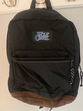 Wolf Creek Black Backpack with Brown Suede Base
